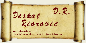 Despot Riorović vizit kartica